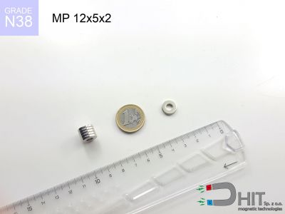 MP 12x5x2 N38 magnes neodymowy pierścieniowy