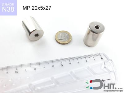 MP 20x5x27 N38 - magnesy neodymowe pierścieniowe