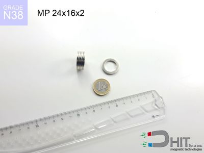 MP 24x16x2 N38 magnes neodymowy pierścieniowy