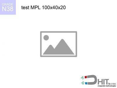magnes neodymowy płytkowy MPL 100x40x20 N38  MPL 100x40x20 N38 magnes neodymowy płytkowy