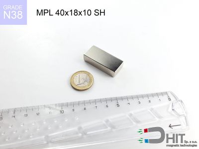 MPL 40x18x10 SH N38 magnes płytkowy