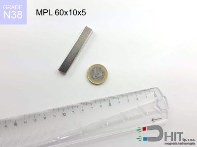 MPL 60x10x5 [N38] - magnes płytkowy