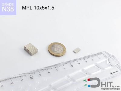 MPL 10x5x1.5 N38 magnes płytkowy