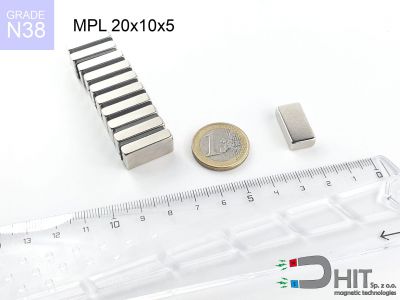 MPL 20x10x5 N38 magnes płytkowy