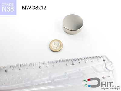 MW 38x12 N38 magnes walcowy