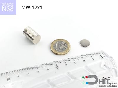 MW 12x1 N38 magnes walcowy