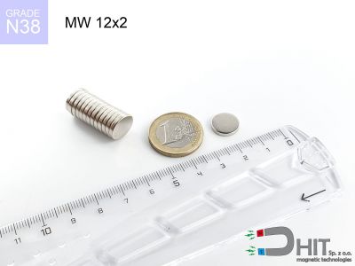 MW 12x2 N38 magnes walcowy