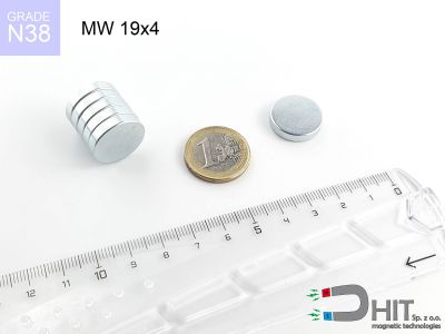 MW 19x4 N38 magnes walcowy