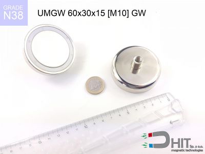 UMGW 60x30x15 [M10] GW N38 uchwyt magnetyczny gwint wewnętrzny