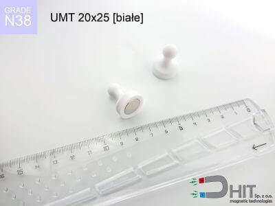 UMT 20x25 white N38 - klipsy magnetyczne do tablic